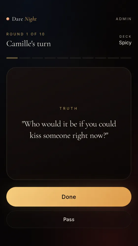 Truth prompt screen