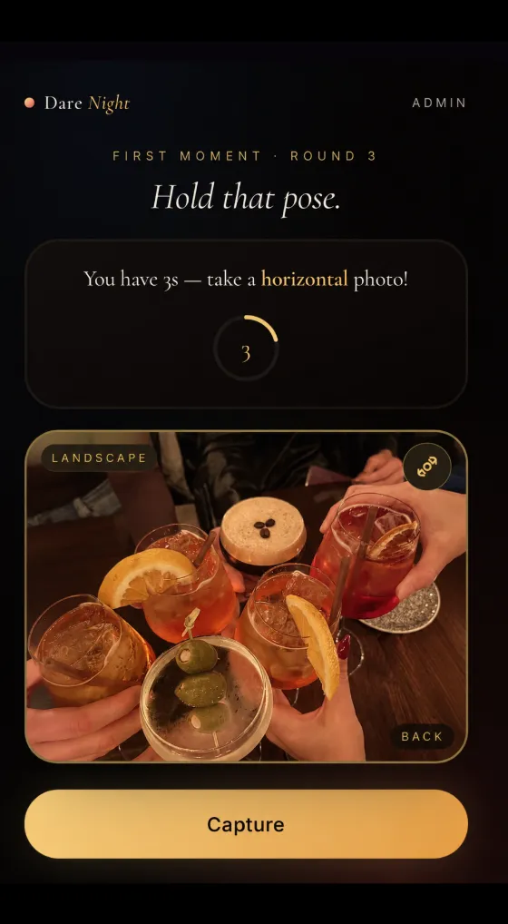 Photo capture screen